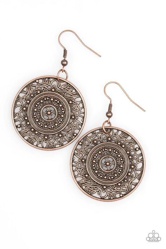 Paparazzi Earring ~ Say You WHEEL - Copper