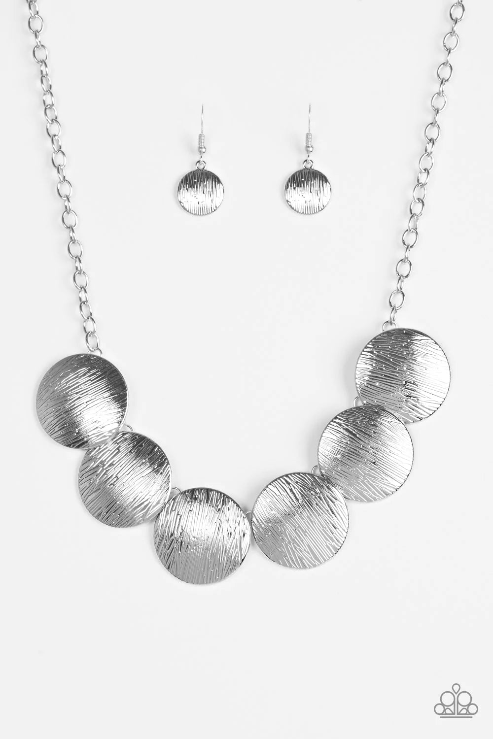 Paparazzi Necklace ~ Glued To The SPOTLIGHT - Silver