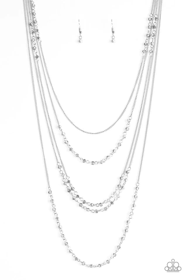 Collar Paparazzi ~ Glitter Go-Getter - Plata