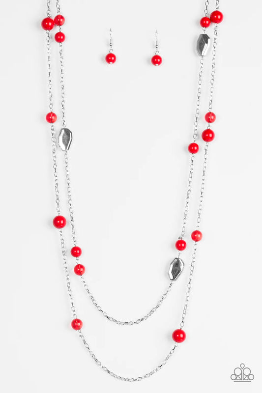 Paparazzi Necklace ~ Hitting A GLOW Point - Red