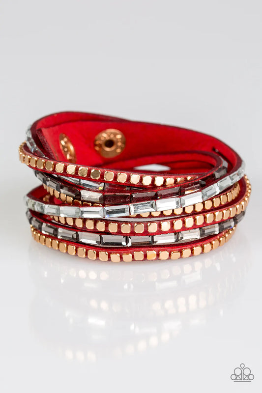 Pulsera Paparazzi ~ Esta vez con actitud - Rojo