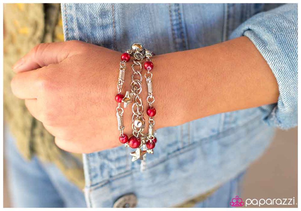 Pulsera Paparazzi ~ ¡Bebé, eres una estrella! - Rojo