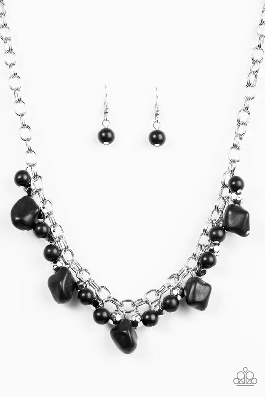 Collar Paparazzi ~ Princesa Paleo - Negro