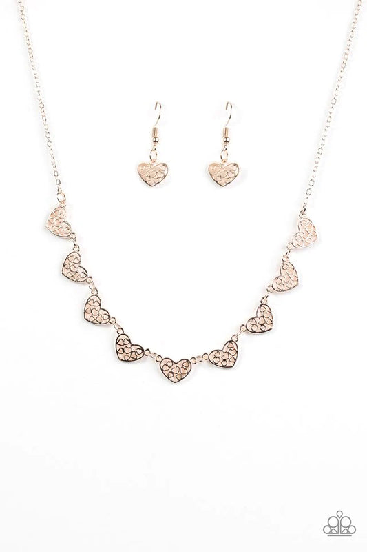 Paparazzi Necklace ~ Love and Devotion - Rose Gold