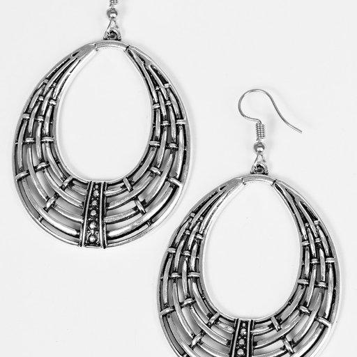 Paparazzi Earring ~ Tundra Texture - Silver