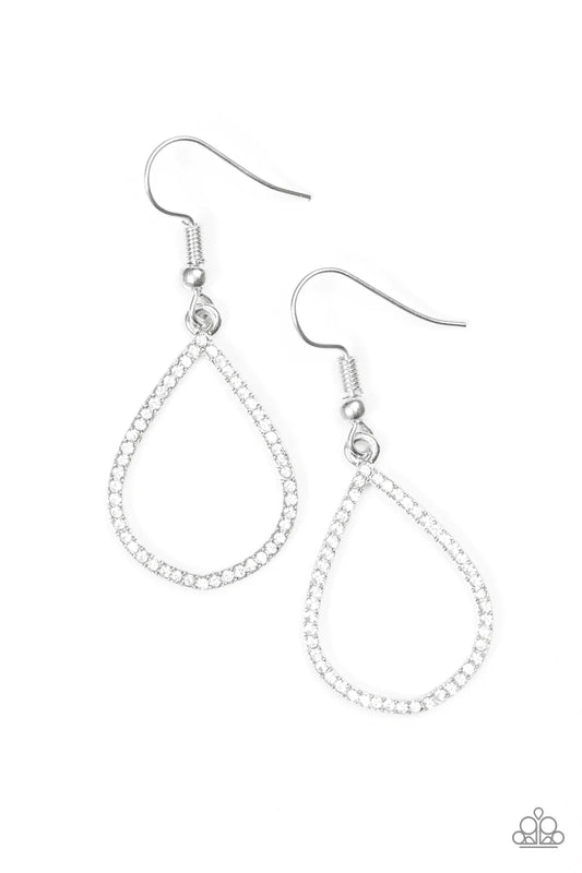 Paparazzi Earring ~ Serene Shine - White