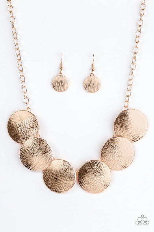 Paparazzi Necklace ~ Glued To The SPOTLIGHT - Rose Gold