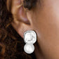 Gatsby Gleam - White Clip-On - Paparazzi Earring Image