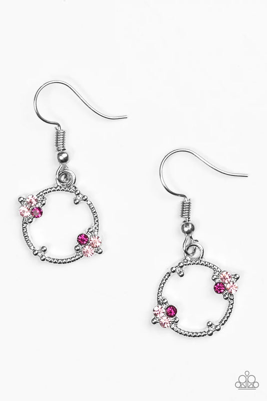 Paparazzi Earring ~ Double The Bubble - Pink