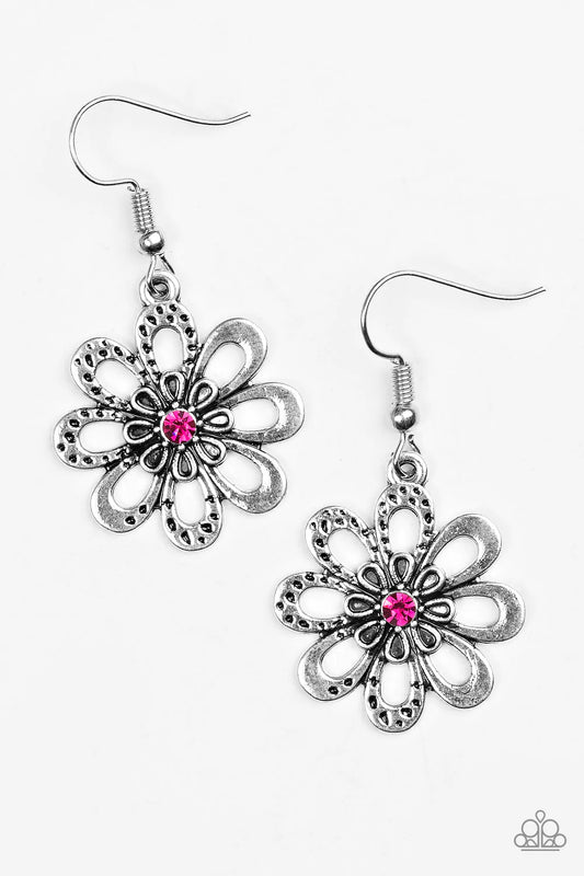 Paparazzi Earring ~ Fashion Floret - Pink