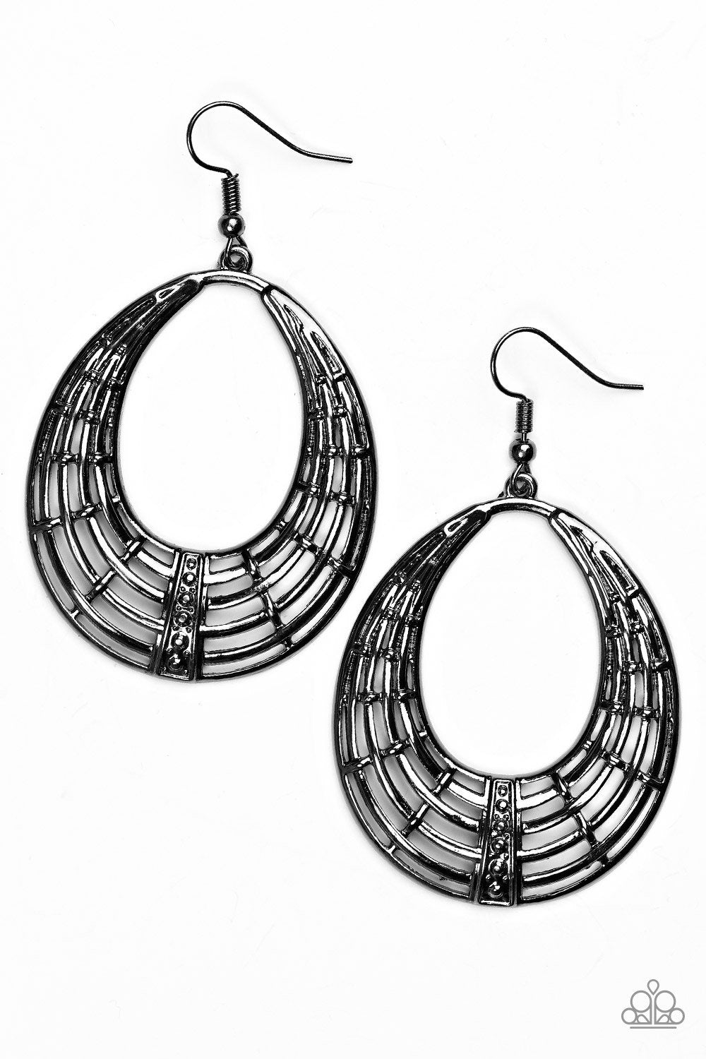 Paparazzi Earring ~ Tundra Texture - Black