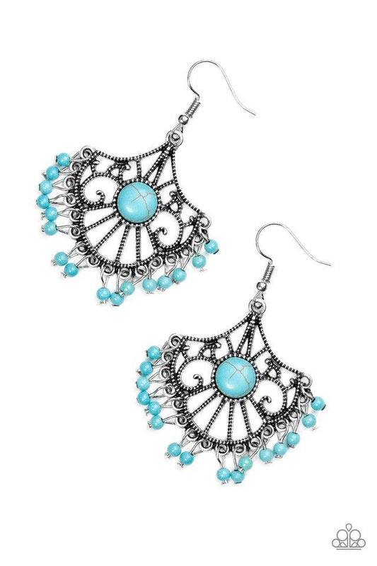 Paparazzi Earring ~ Stone Lagoon - Blue