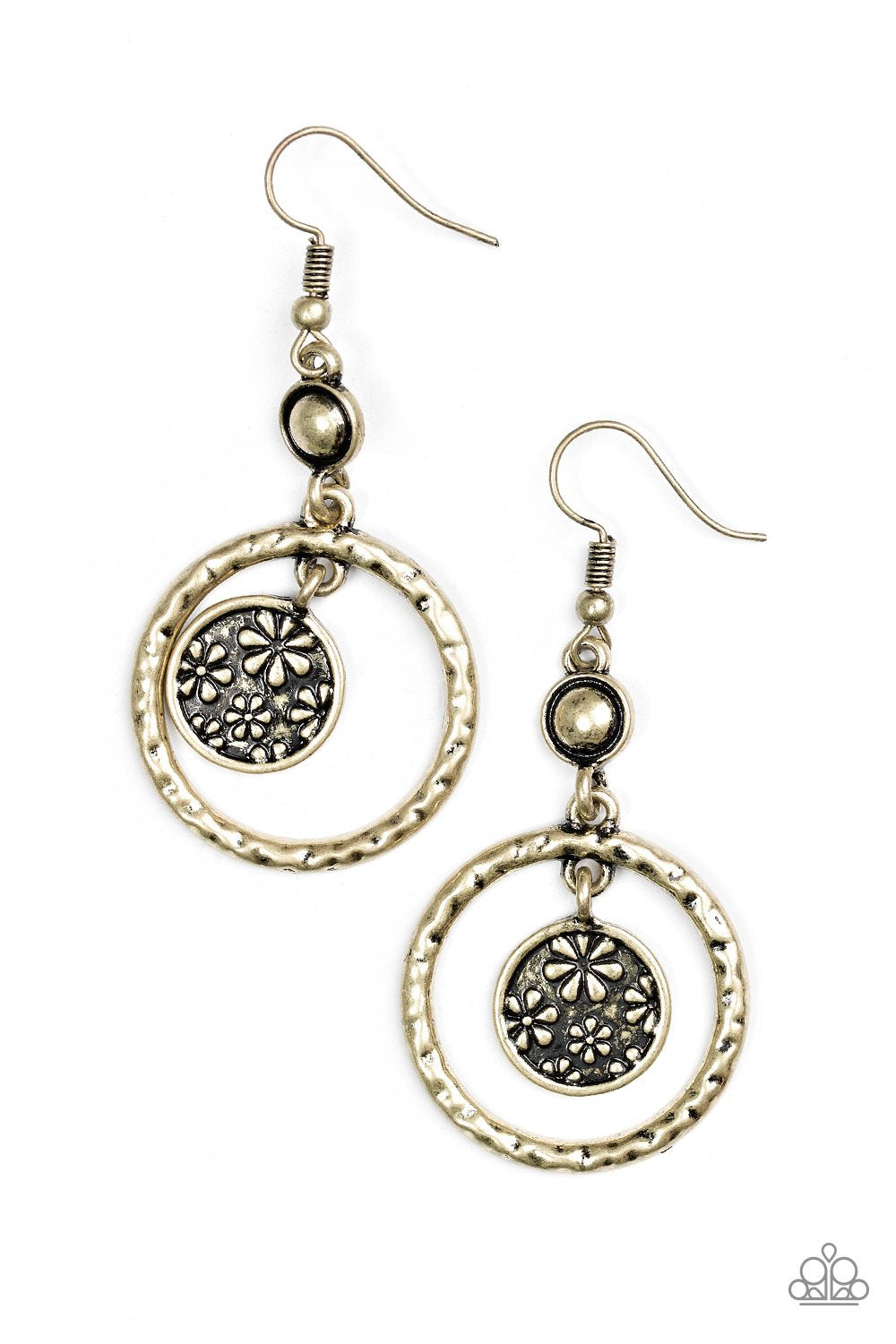 Paparazzi Earring ~ Meadow Gardens - Brass