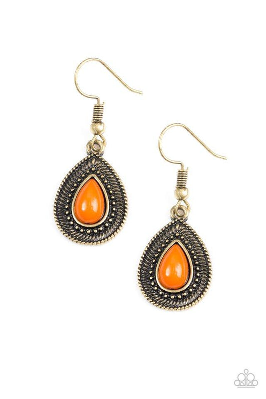 Paparazzi Earring ~ Country Dusk - Orange