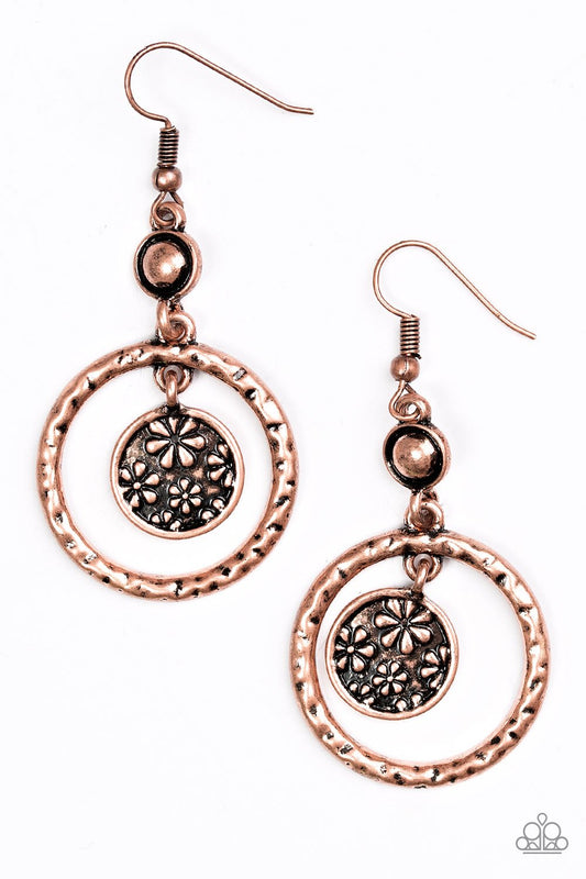 Paparazzi Earring ~ Meadow Gardens - Copper