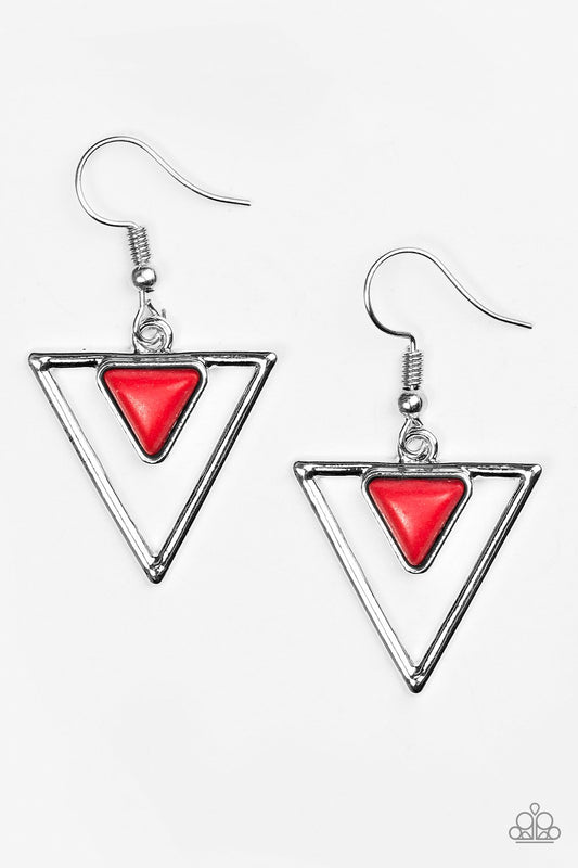 Paparazzi Earring ~ Triassic Princess - Red