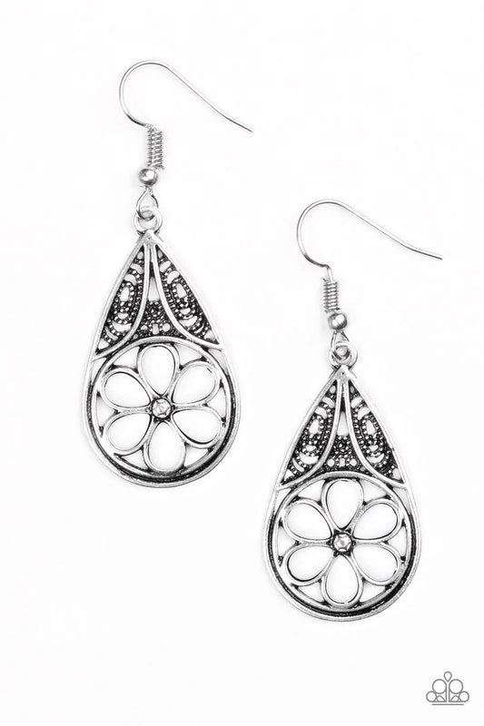 Paparazzi Earring ~ Countryside Cottage - White