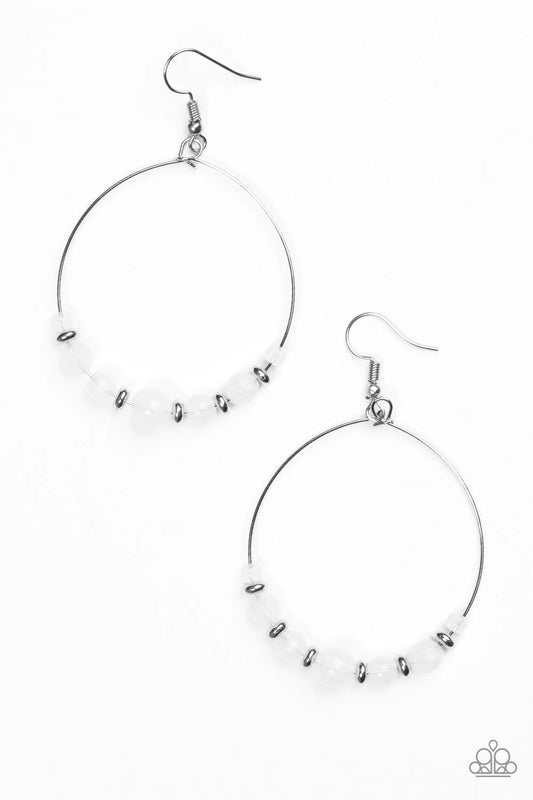 Paparazzi Earring ~ Going For GLOW - White