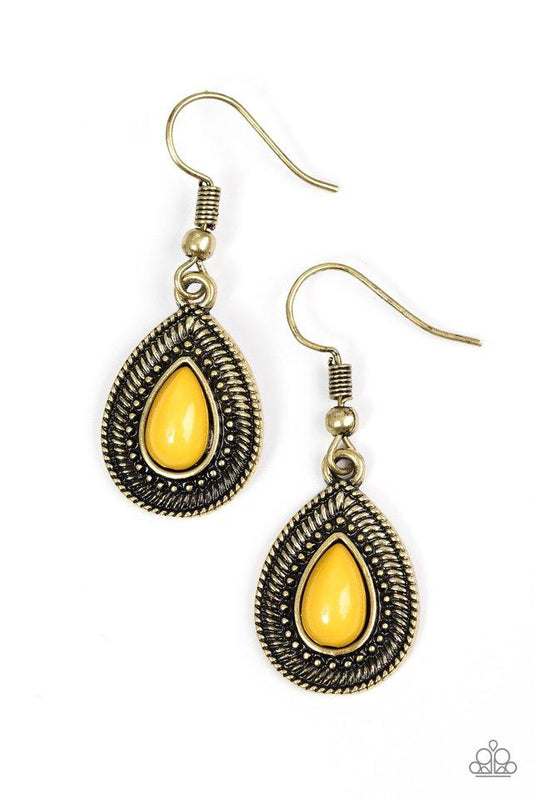 Paparazzi Earring ~ Country Dusk - Yellow