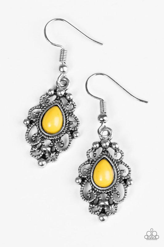 Paparazzi Earring ~ Beautifully Bohemian - Yellow