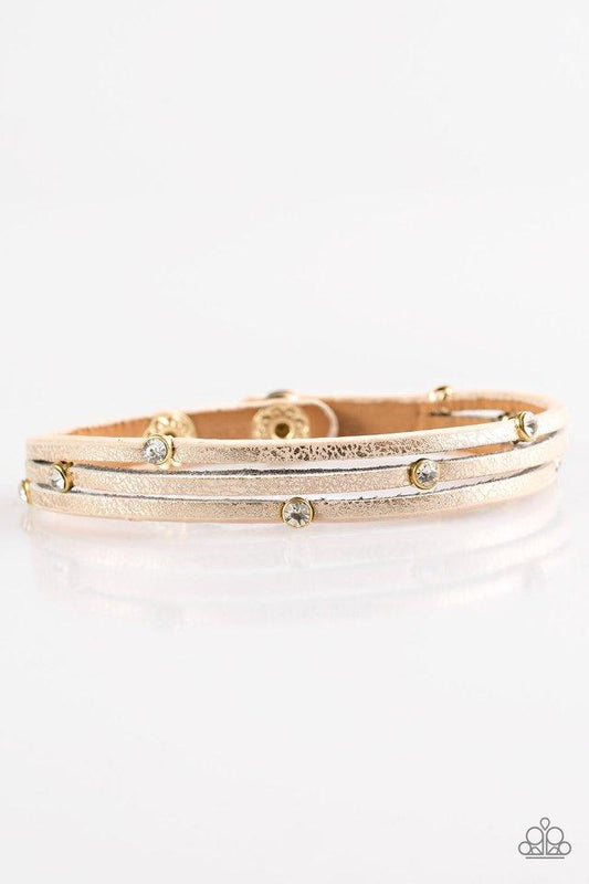 Paparazzi Bracelet ~ Drop A SHINE - Gold