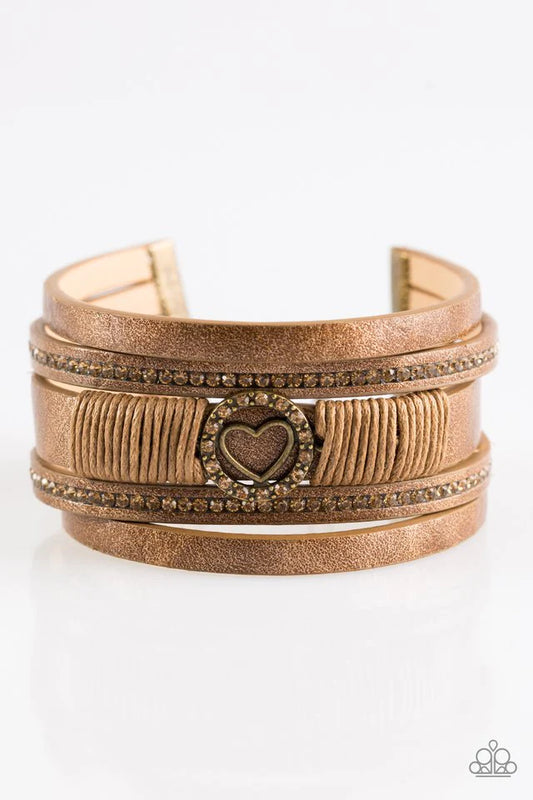 Paparazzi Bracelet ~ It Takes Heart - Brass