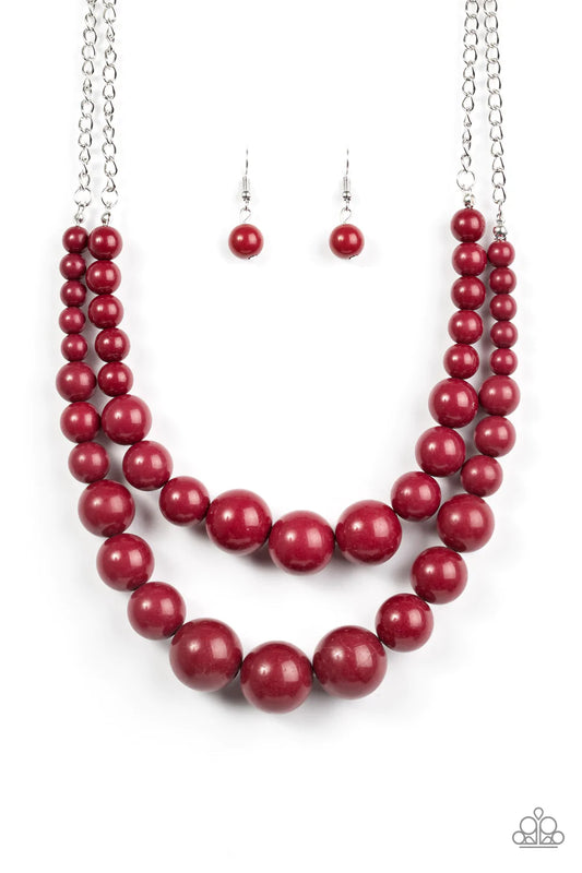 Paparazzi Necklace ~ Full BEAD Ahead! - Red