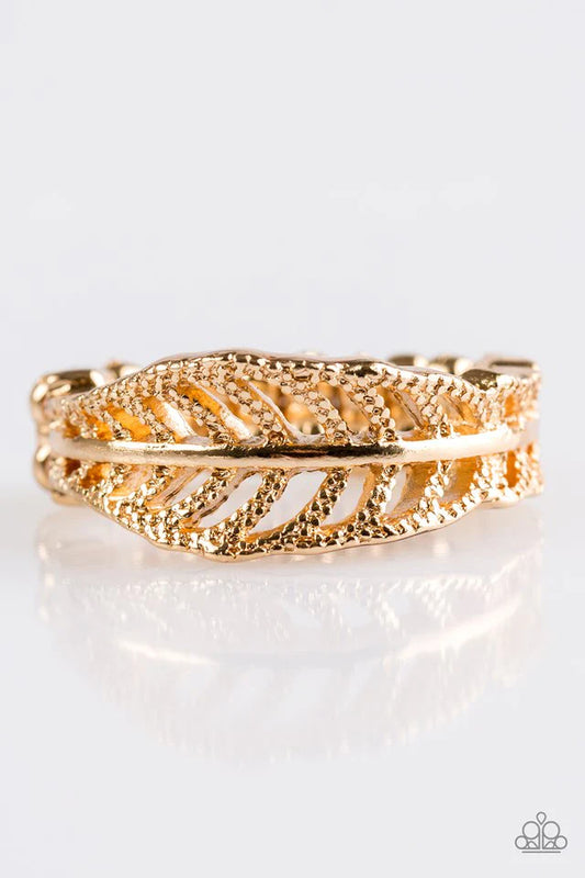 Paparazzi Ring ~ Only Time QUILL Tell - Gold