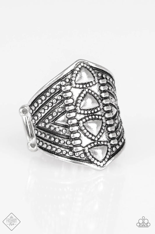 Anillo Paparazzi ~ Rastreador de texturas - Plata