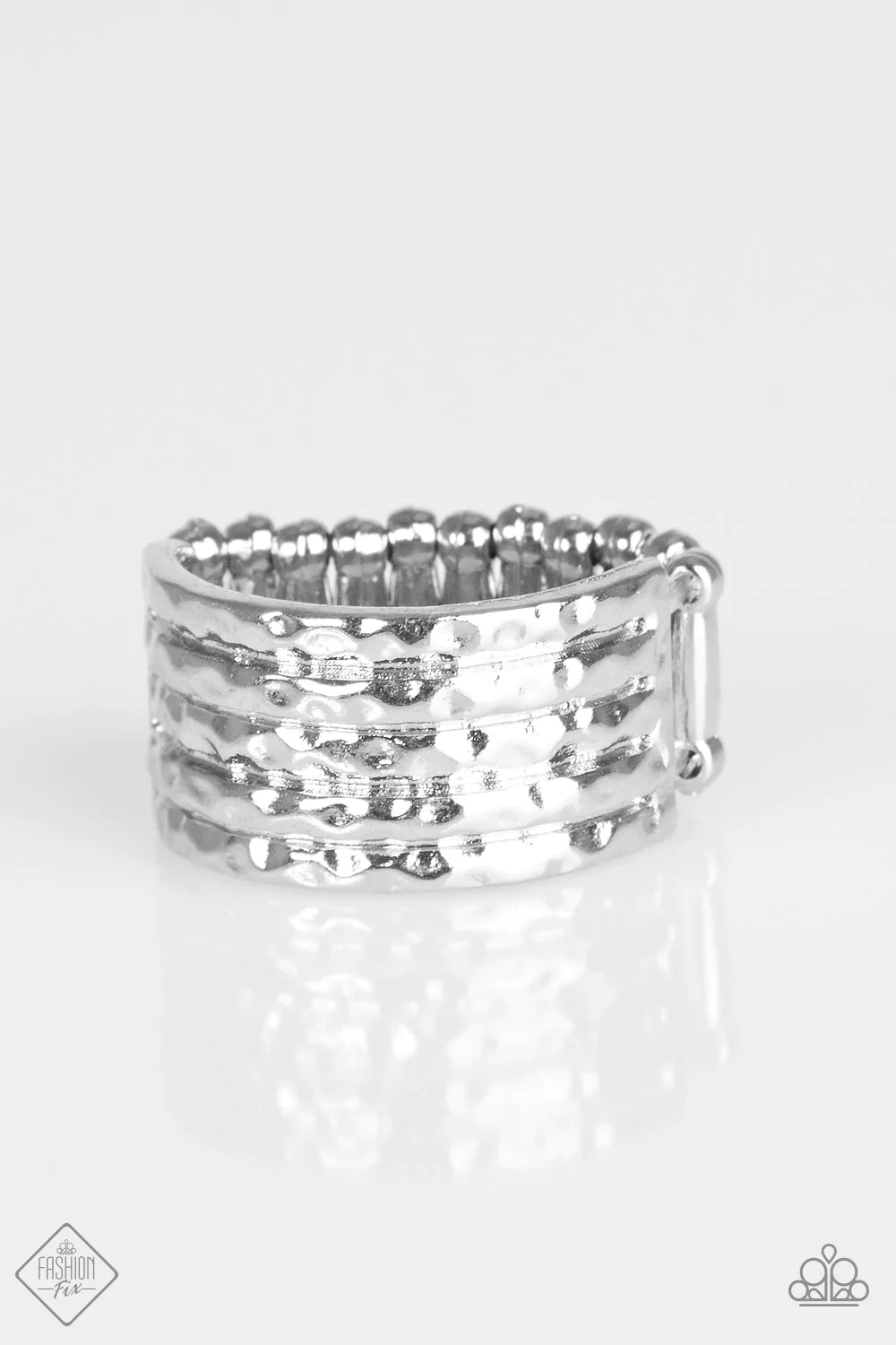 Anillo Paparazzi ~ Textura Timbre - Plata