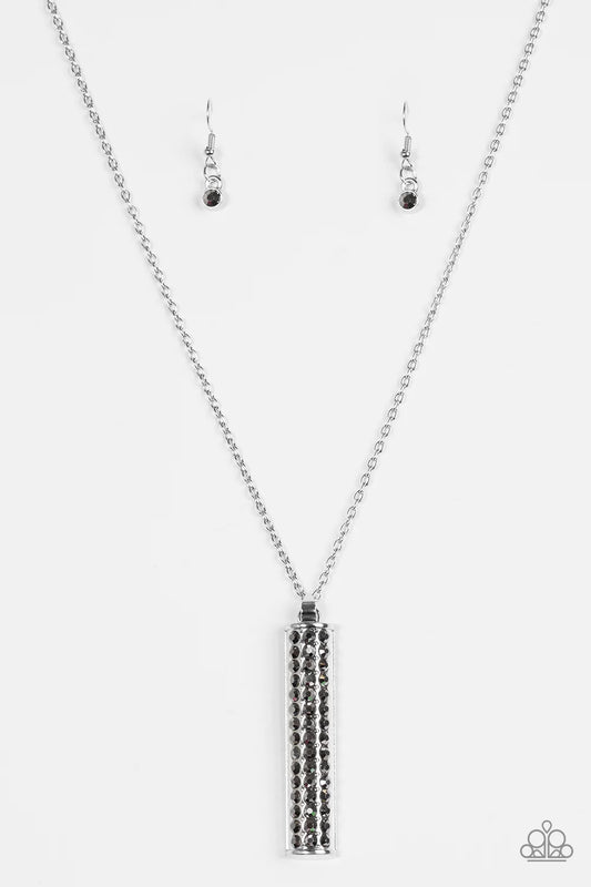 Paparazzi Necklace ~ Big Shot Shimmer - Silver