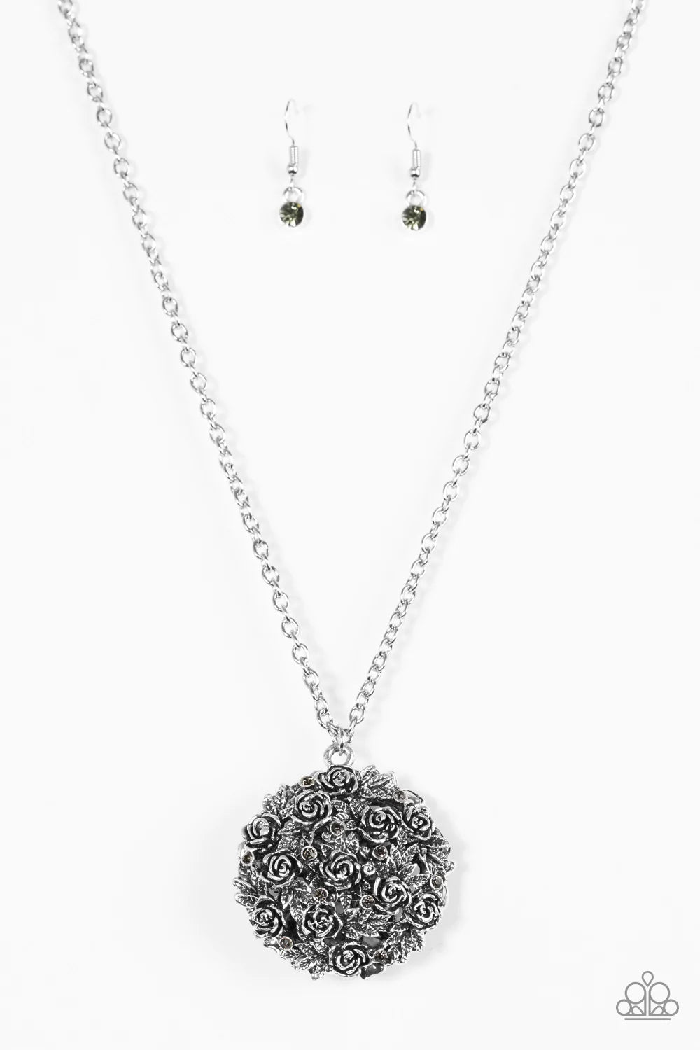 Paparazzi Necklace ~ Royal In Roses - Silver