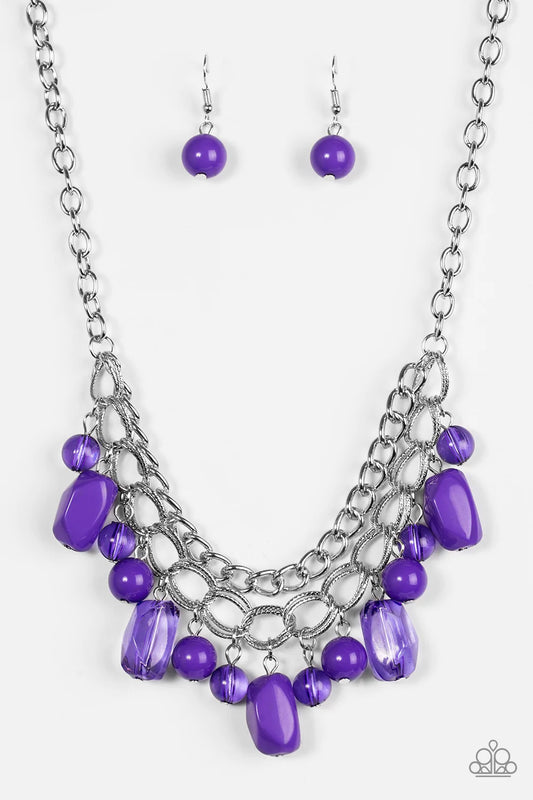 Paparazzi Necklace ~ Brazilian Bay - Purple