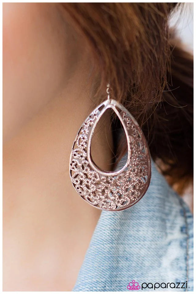 Paparazzi Earring ~ The Space Between - Brown