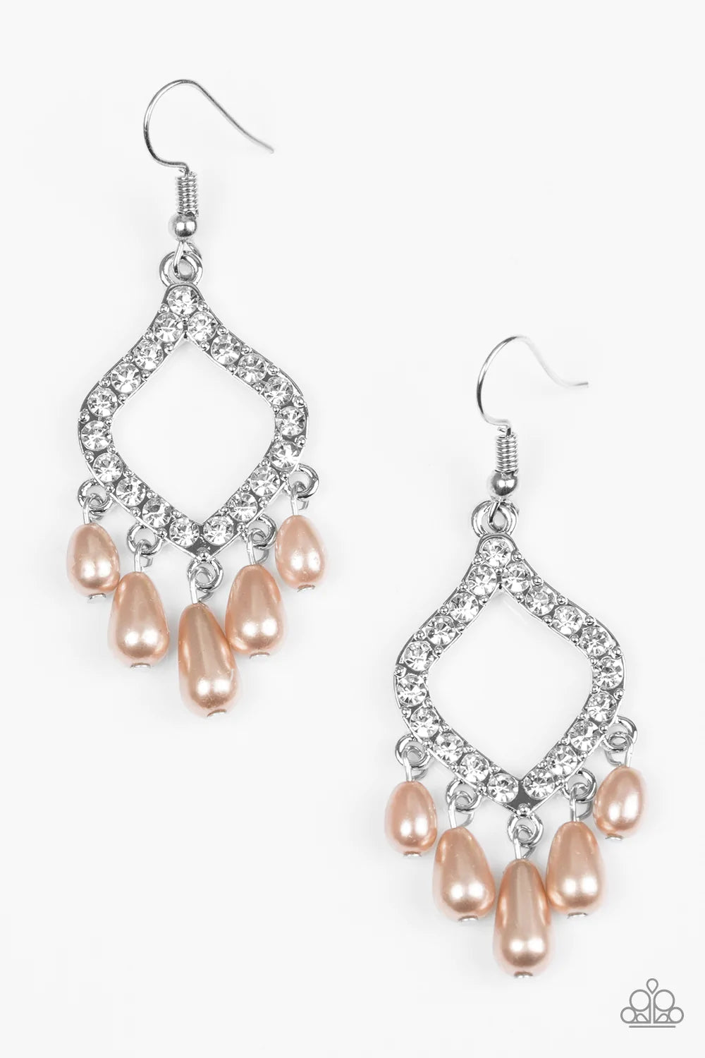 Paparazzi Earring ~ Divinely Diamond - Brown