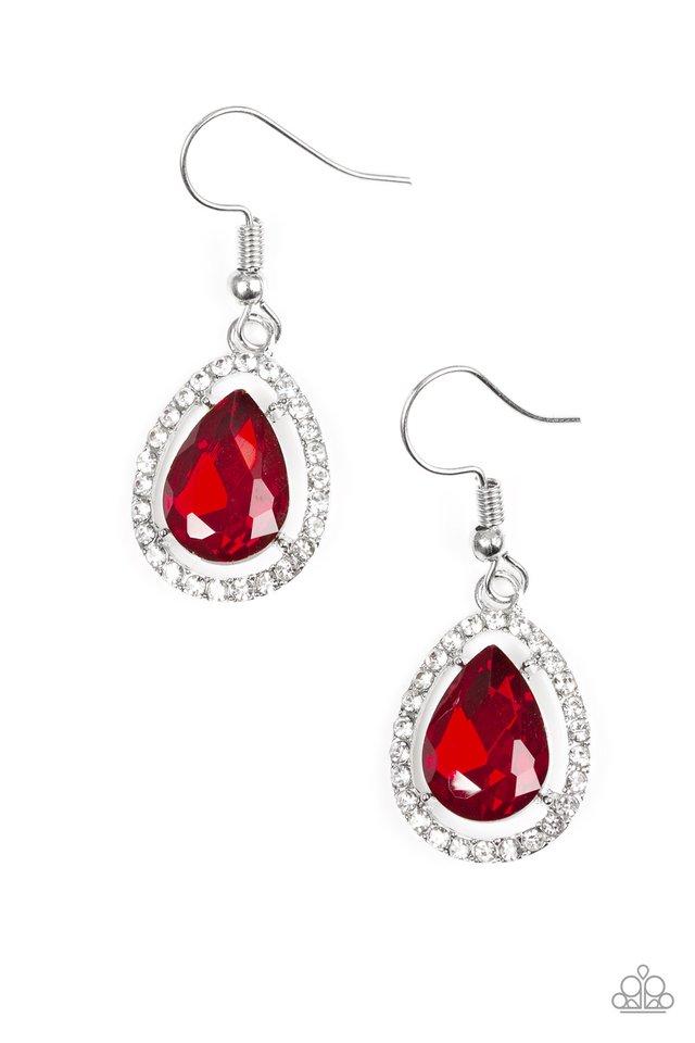 Paparazzi Earring ~ A One-GLAM Show - Red