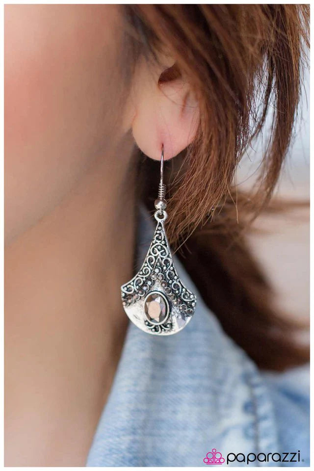 Paparazzi Earring ~ Back and Forth - Silver