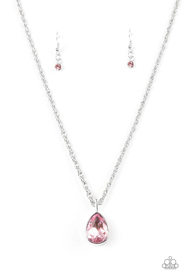 Paparazzi Necklace ~ Million Dollar Drop - Pink