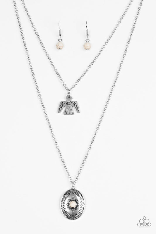 Paparazzi Necklace ~ Desert Eagle - White