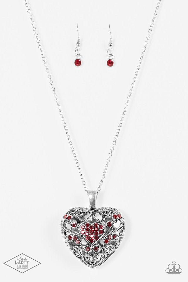 Heartless Heiress - Red - Paparazzi Necklace Image