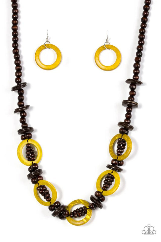 Paparazzi Necklace ~ Fiji Foxtrot - Yellow