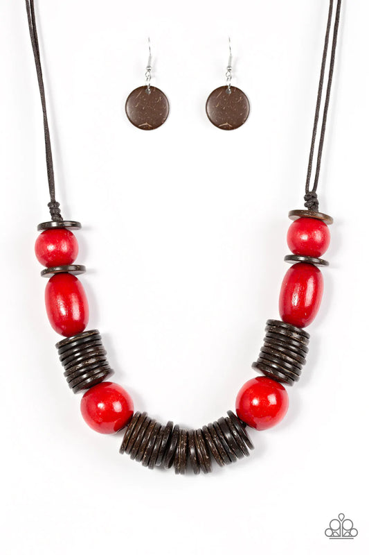 Paparazzi Necklace ~ You Better BELIZE It! - Red