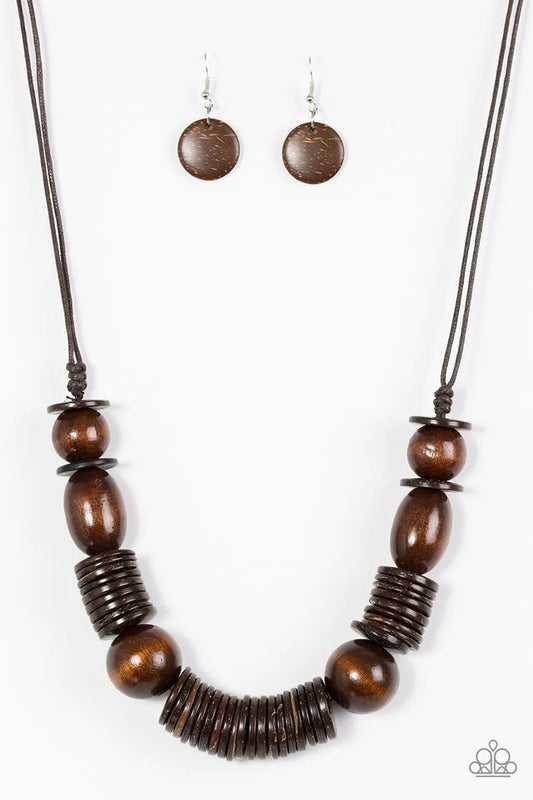 Paparazzi Necklace ~ You Better BELIZE It! - Brown