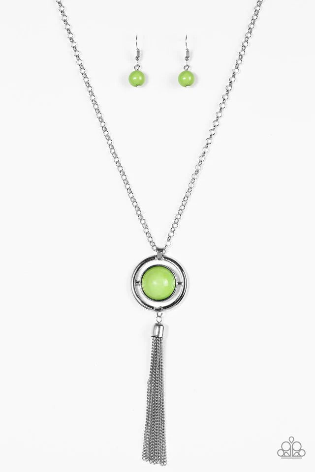 Paparazzi Necklace ~ Always Front and Center - Green