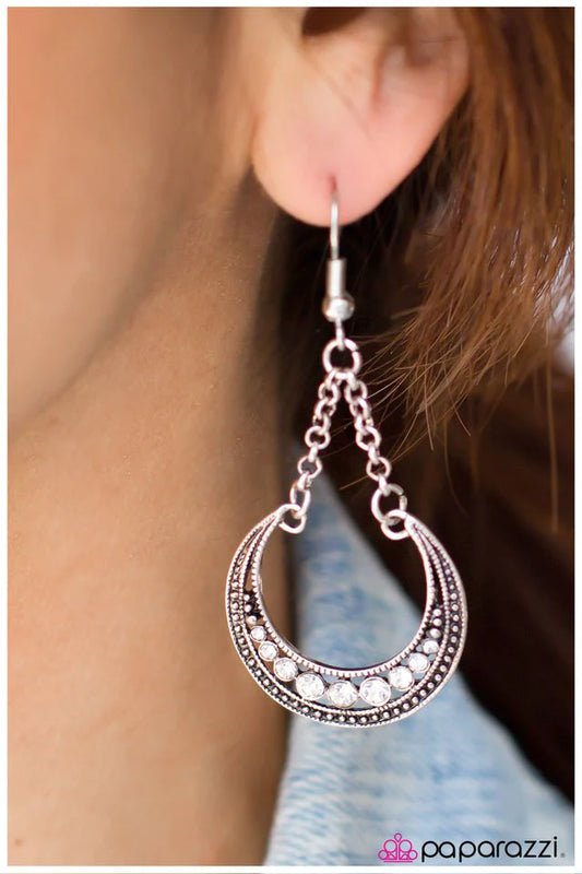 Paparazzi Earring ~ Hanging On Every Breath - Silver