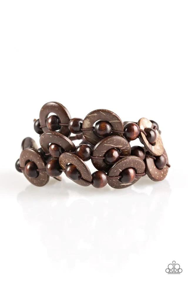 Paparazzi Bracelet ~ Cancun Catch - Brown