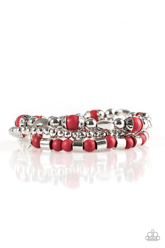 Paparazzi Bracelet ~ Mesa Mason - Red