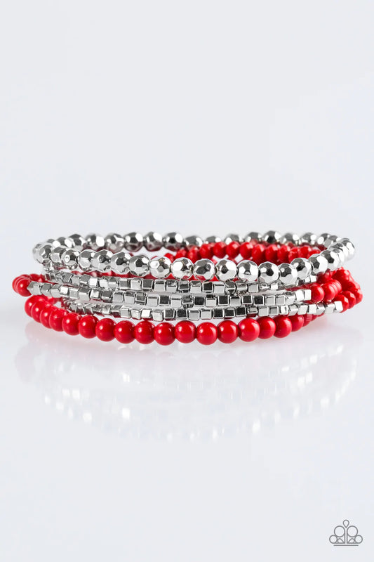 Paparazzi Bracelet ~ Colorfully Chromatic - Red