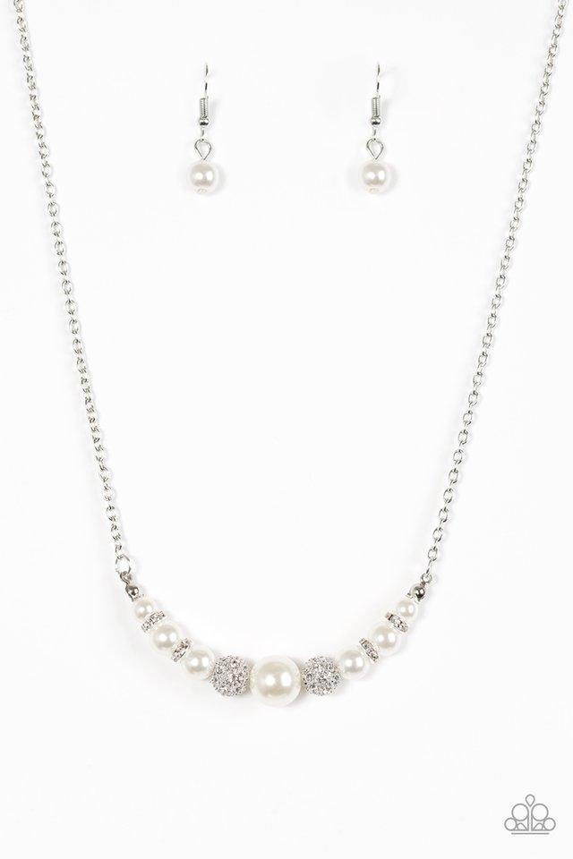 Collar Paparazzi ~ Absolutamente brillante - Blanco