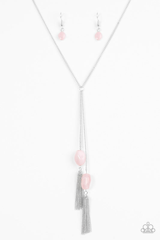 Paparazzi Necklace ~ GLOW Your Roll - Pink